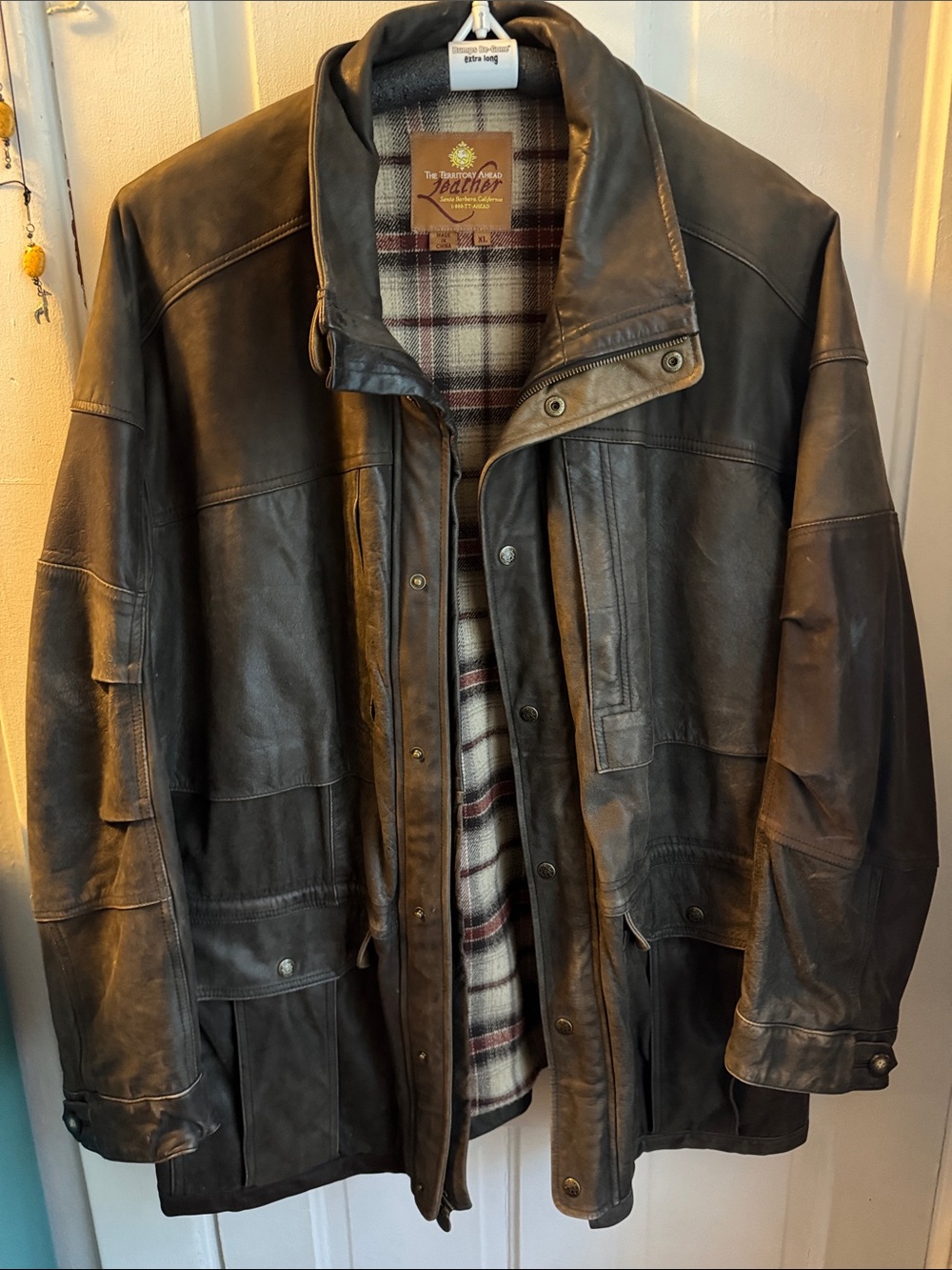 Men’s XL “The Territory Ahead” Brown Leather Coat